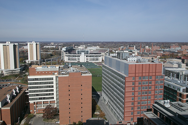 view from a 20th floor window at the new James